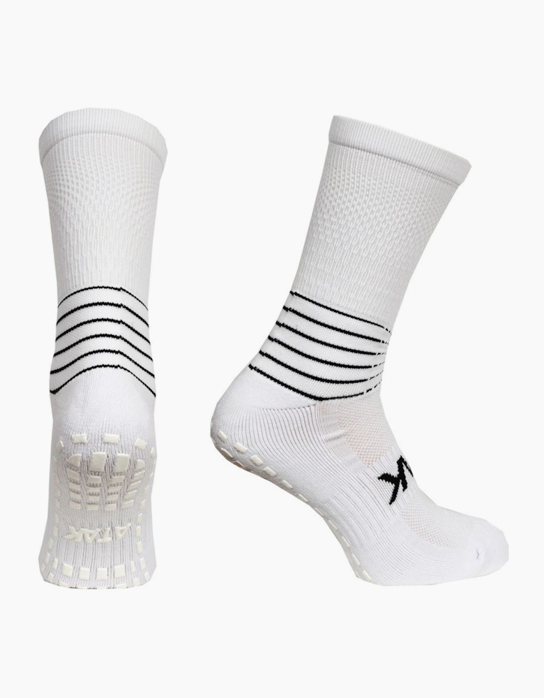 Atak Mens C-Grip Mid Leg Compression Football Socks - White