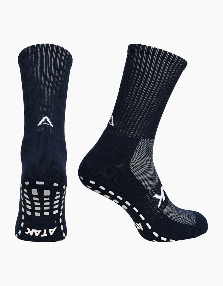 Atak Mens Shox Grip Non-Slip Football Socks Navy