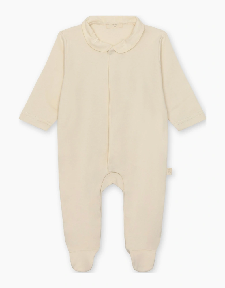 Beige Angel Wing Cotton Babygrow