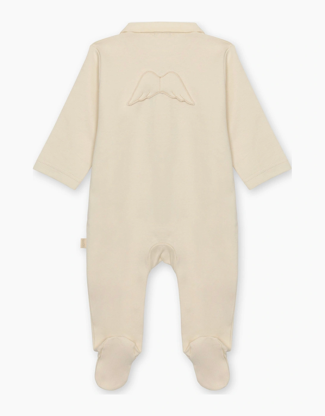 Beige Angel Wing Cotton Babygrow, 4 of 3