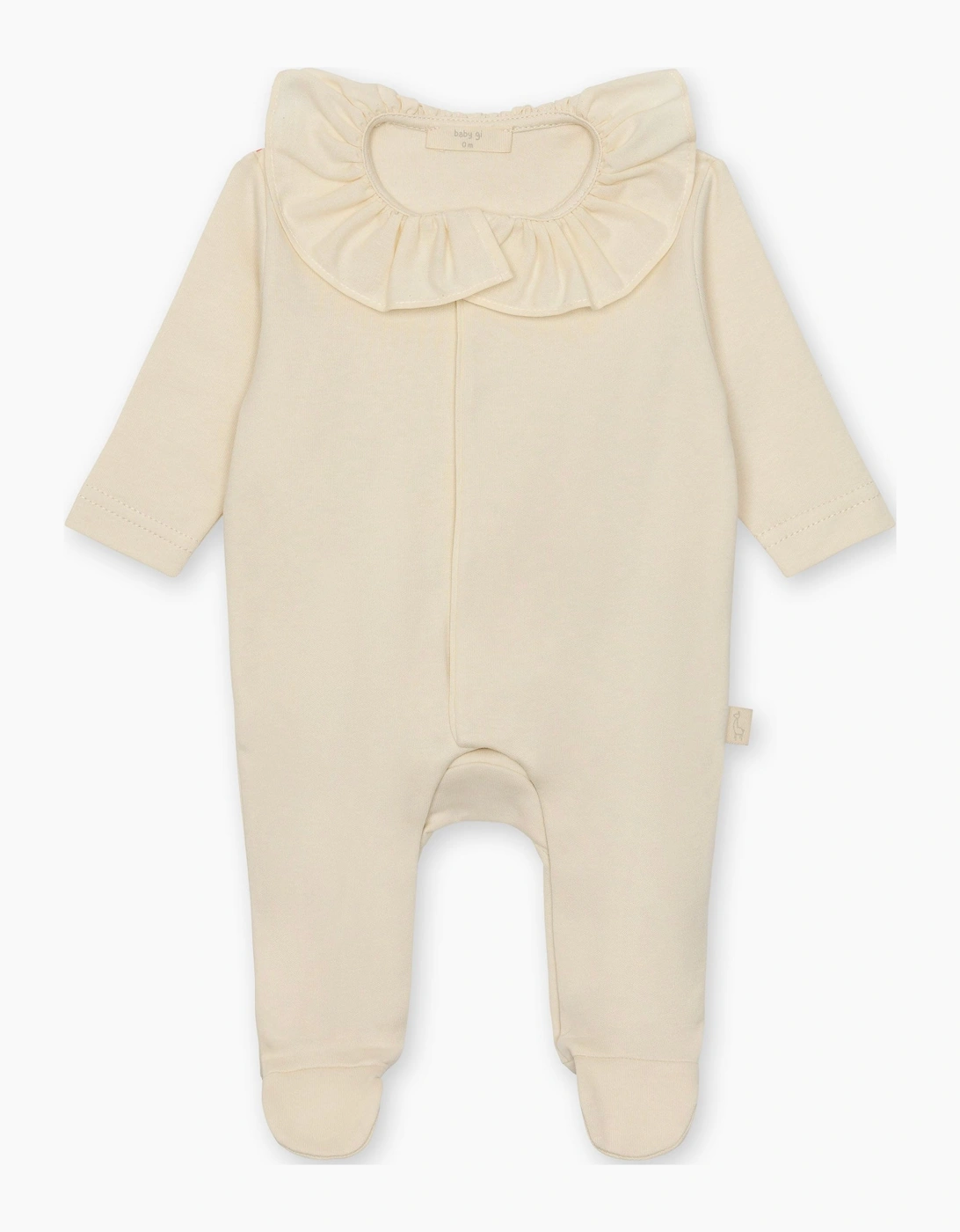 Beige Angel Wing Cotton Frill Babygrow