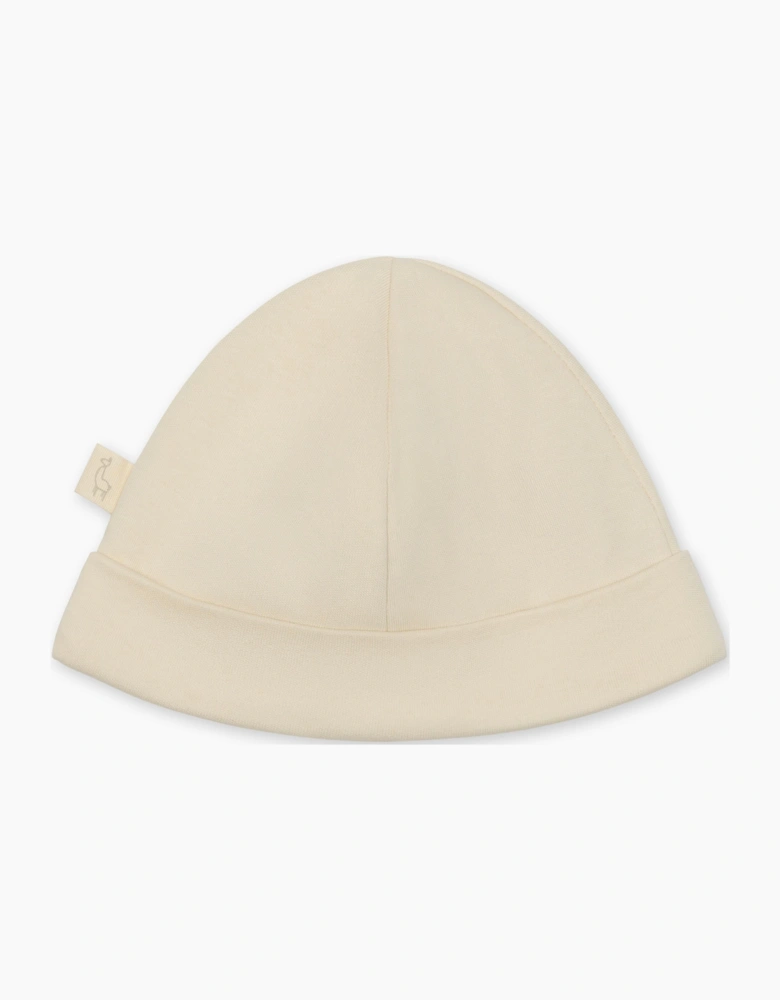Beige Cotton Angel Wings Hat