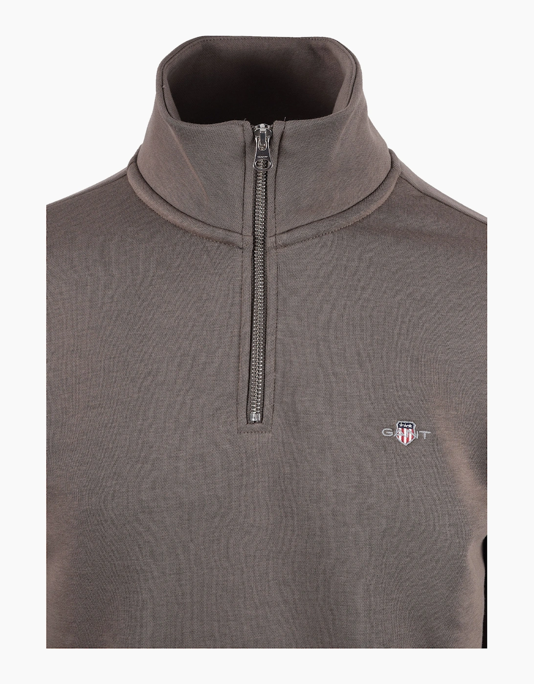GANT REG SHIELD HALF ZIP SWEATSHIRT FADED TAUPE