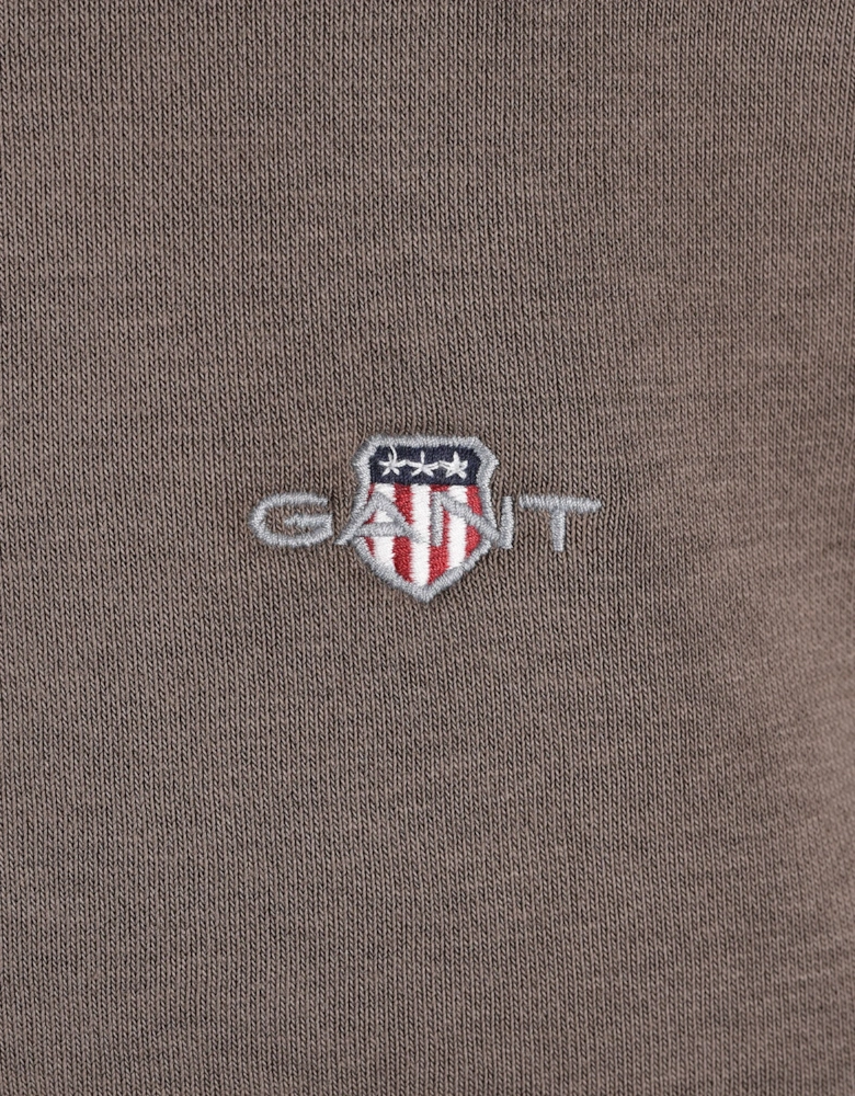 GANT REG SHIELD HALF ZIP SWEATSHIRT FADED TAUPE