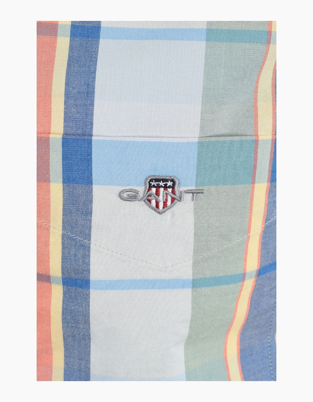 GANT REG POPLIN MULTICHECK SHIRT MISTY MINT