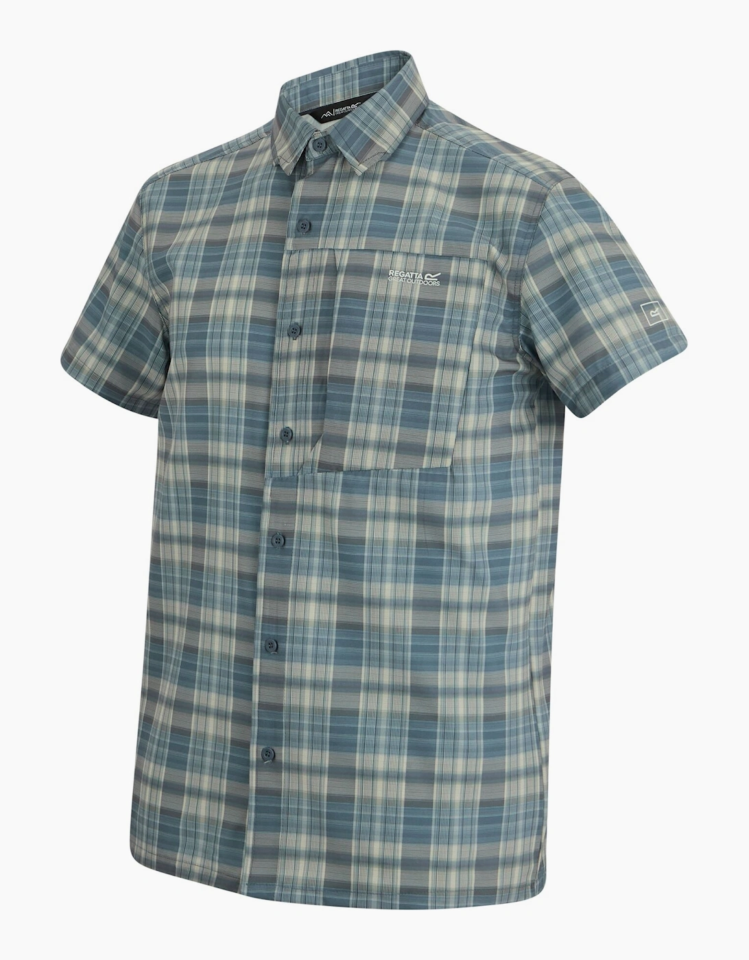 Regatta Mens Checked Insect Repellent Short-Sleeved Travel Shirt