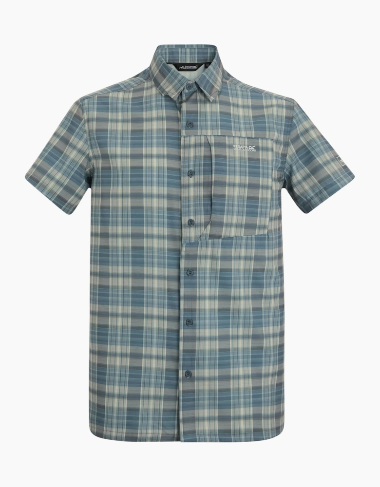 Regatta Mens Checked Insect Repellent Short-Sleeved Travel Shirt