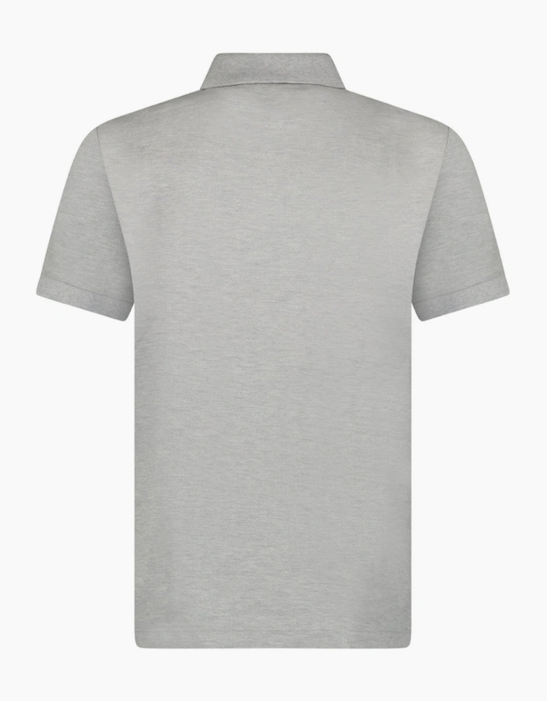 Burberry Mens Hartford Check Polo Shirt - Pale Grey Melange