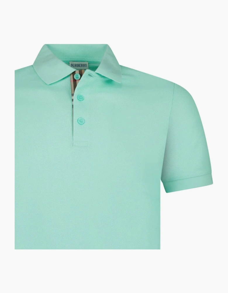Burberry Mens Hartford Check Polo Shirt - Summer Mint
