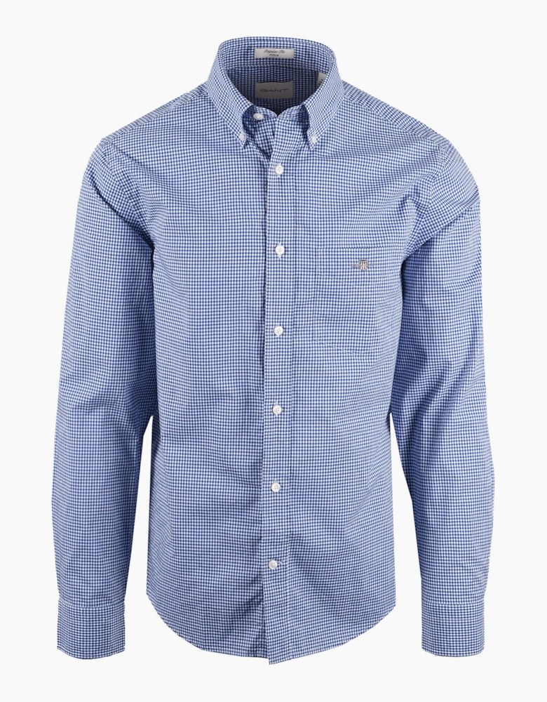 GANT CLASSIC POPLIN GINGHAM SHIRT COLLEGE BLUE