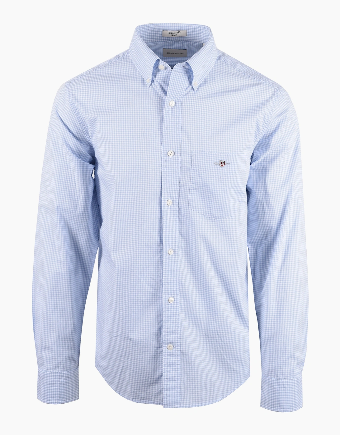 GANT REG CLASSIC POPLIN GINGHAM SHIRT LIGHT BLUE