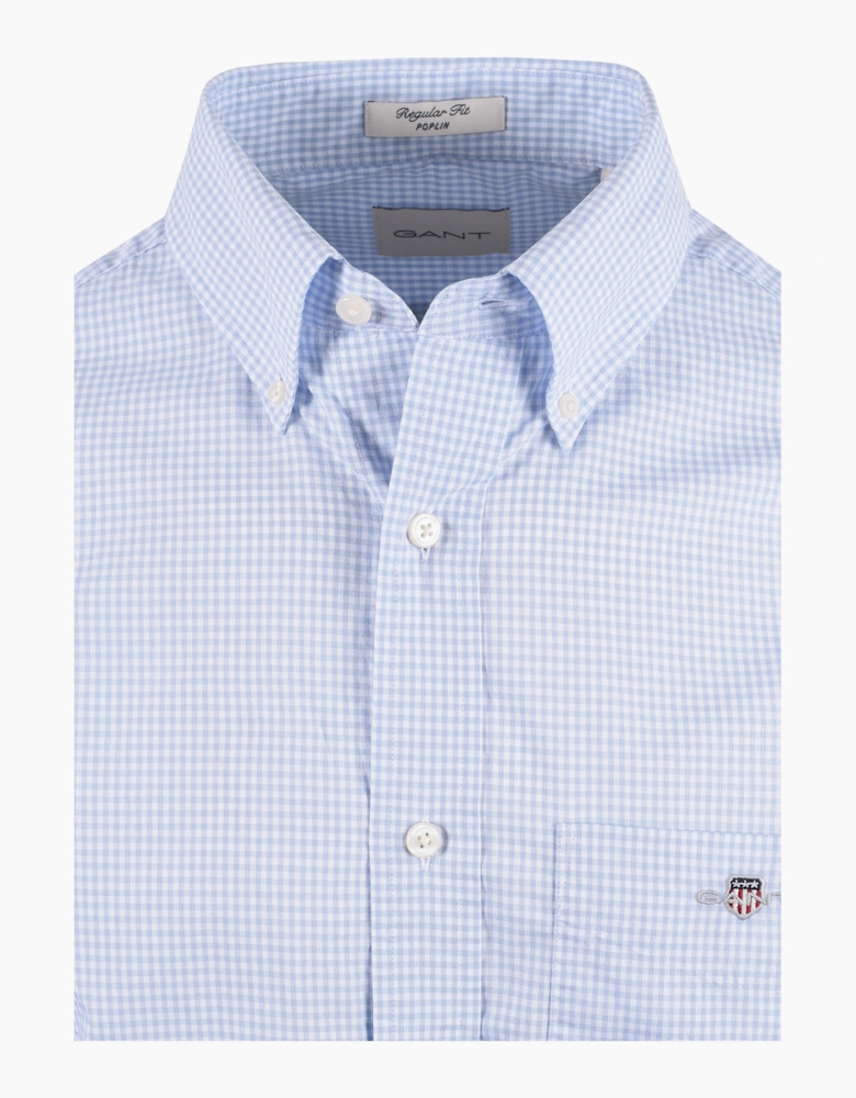 GANT REG CLASSIC POPLIN GINGHAM SHIRT LIGHT BLUE