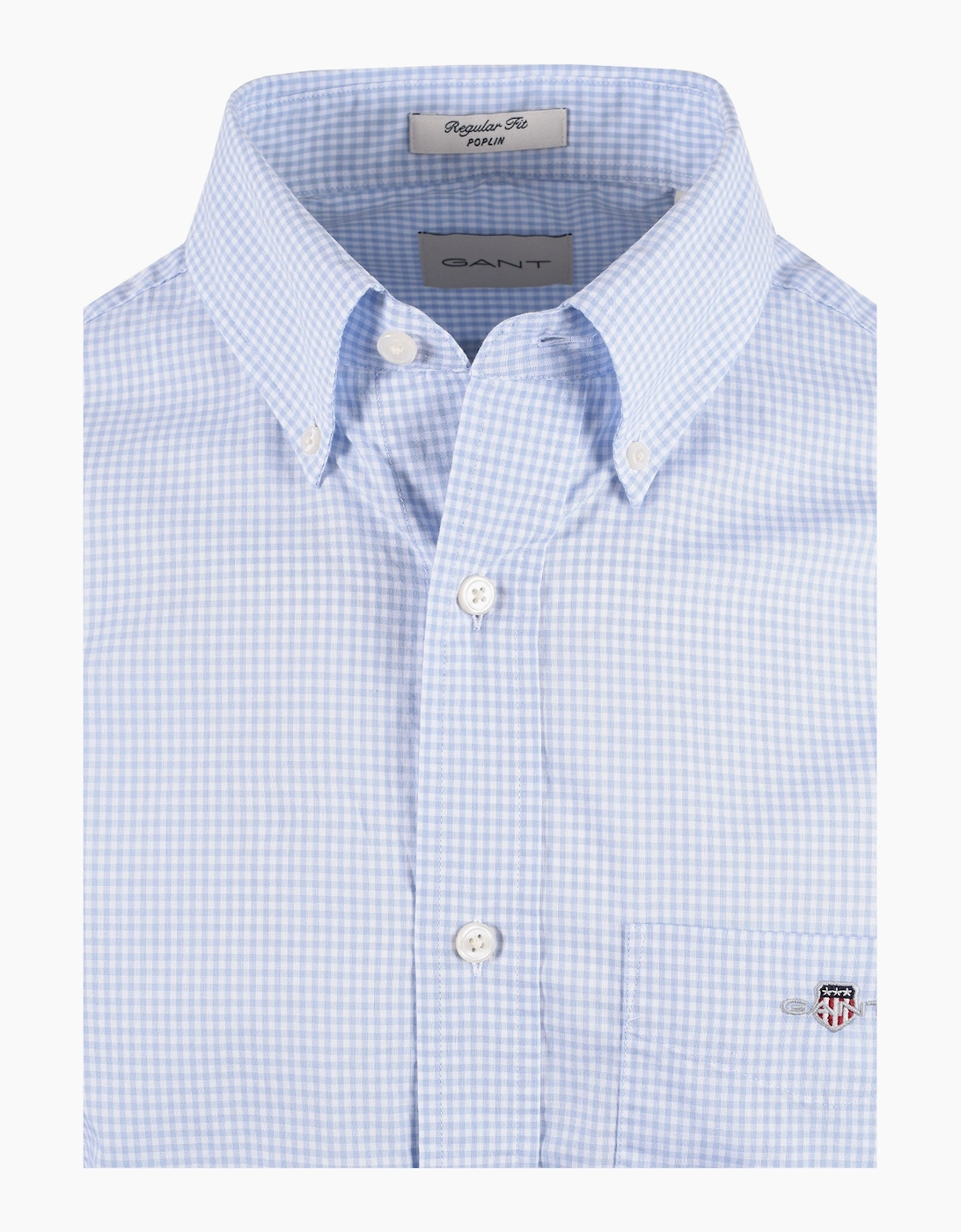GANT REG CLASSIC POPLIN GINGHAM SHIRT LIGHT BLUE