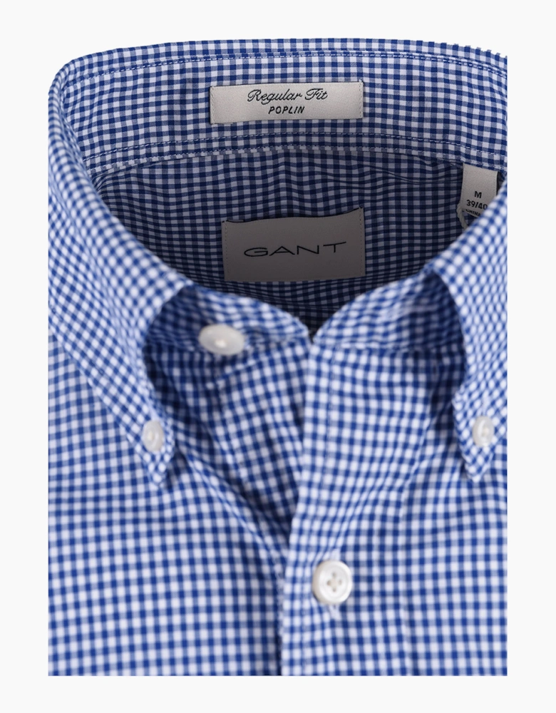 GANT CLASSIC POPLIN GINGHAM SHIRT COLLEGE BLUE