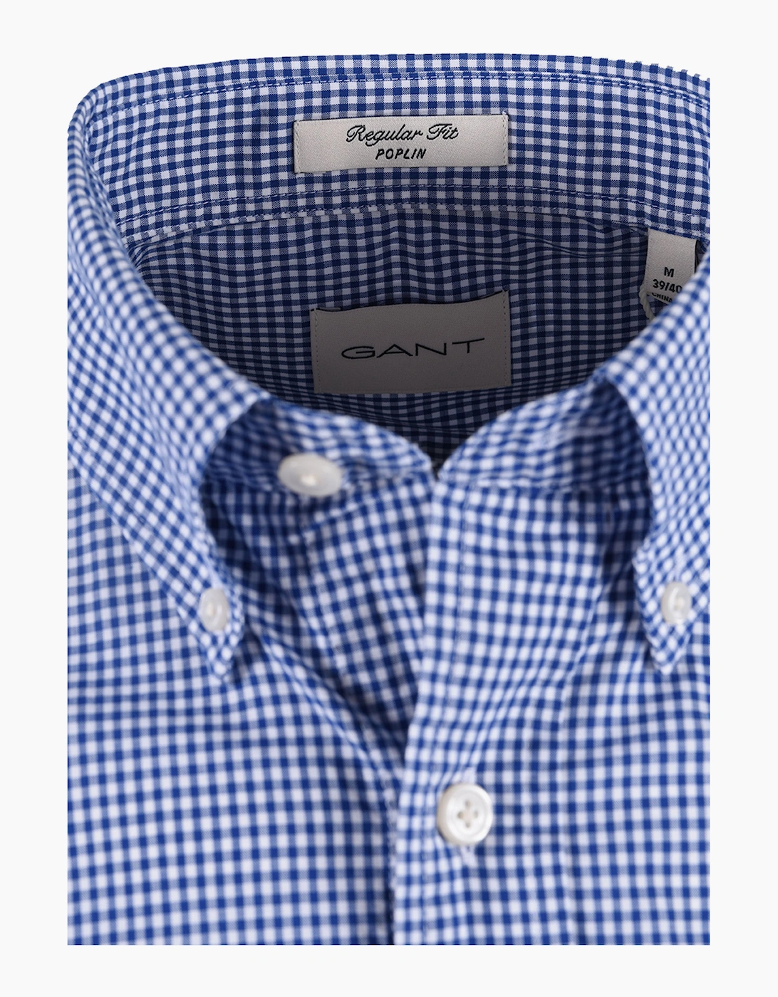 GANT CLASSIC POPLIN GINGHAM SHIRT COLLEGE BLUE