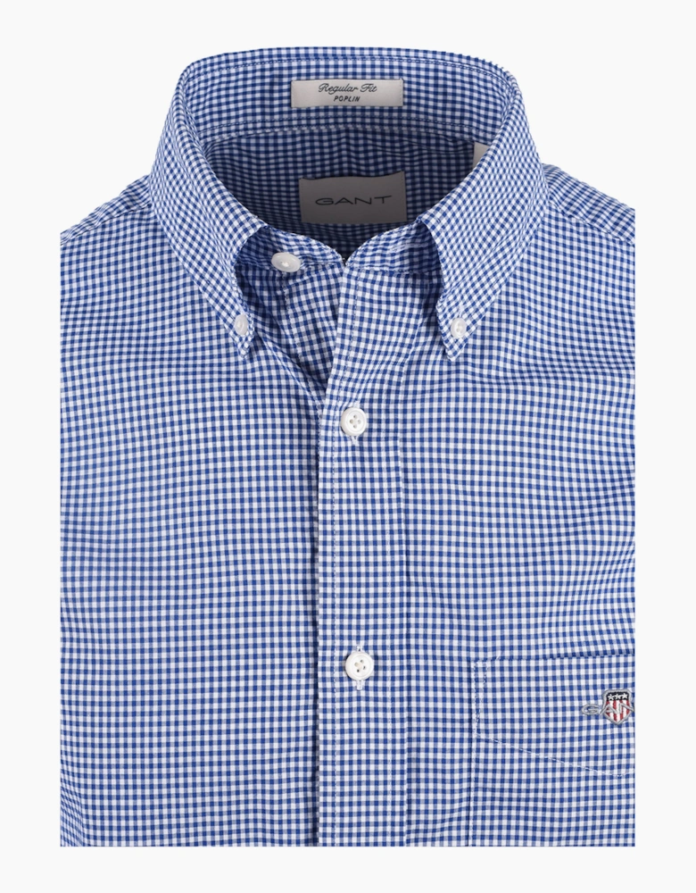 GANT CLASSIC POPLIN GINGHAM SHIRT COLLEGE BLUE