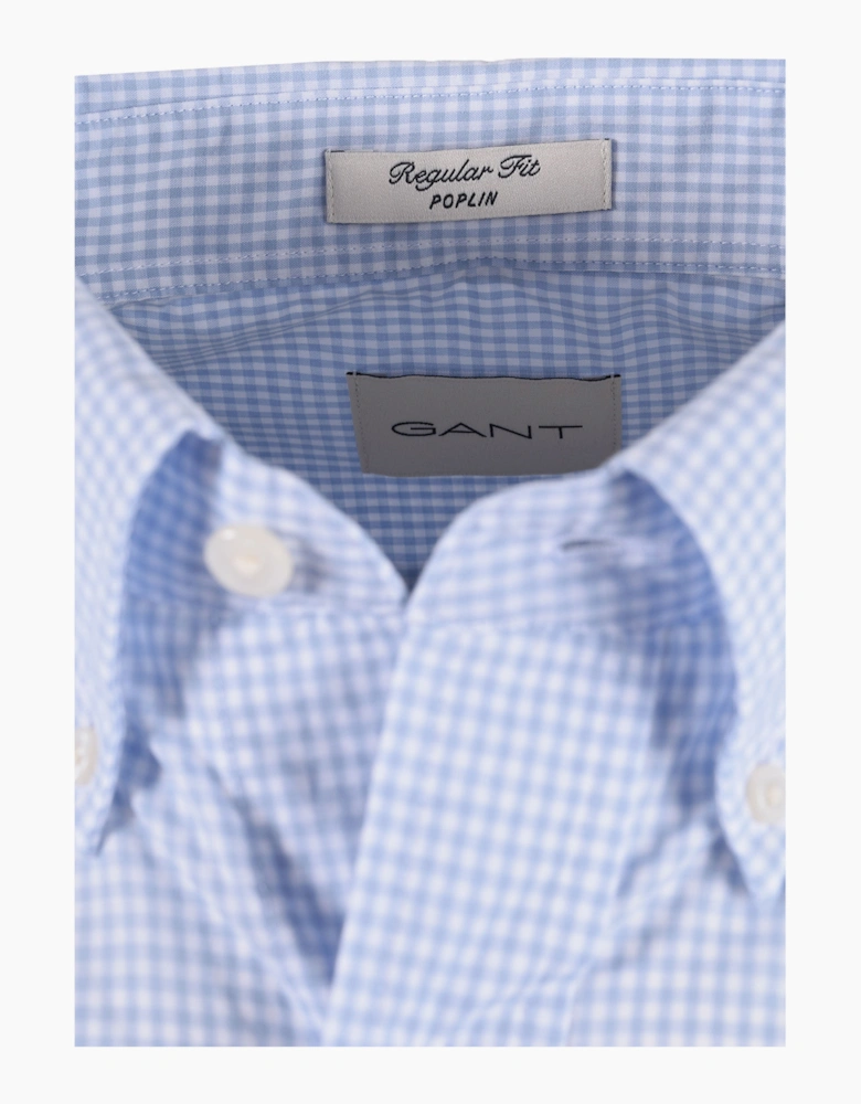GANT REG CLASSIC POPLIN GINGHAM SHIRT LIGHT BLUE