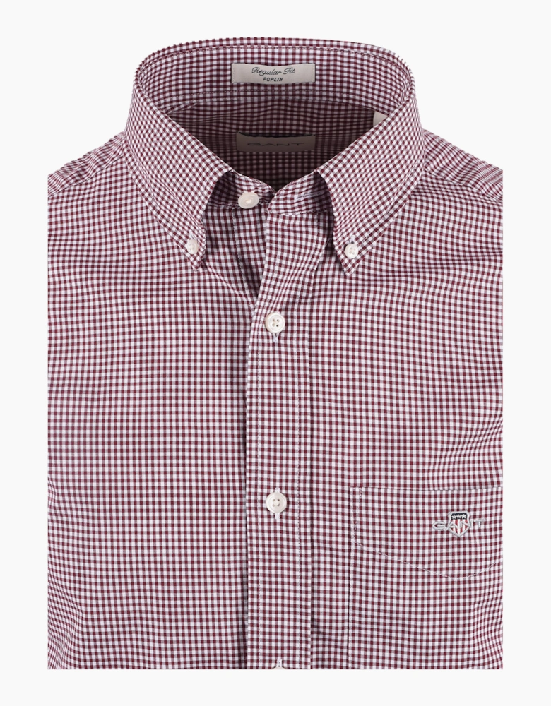GANT REG CLASSIC POPLIN GINGHAM SHIRT DEEP GRAPE WINE