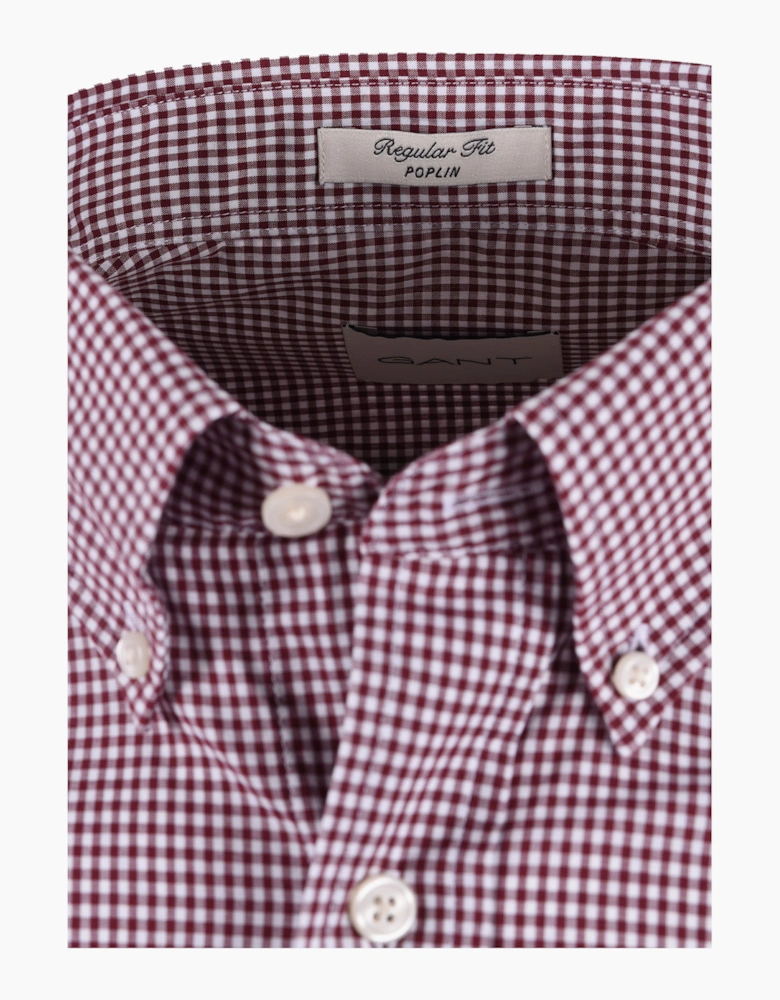 GANT REG CLASSIC POPLIN GINGHAM SHIRT DEEP GRAPE WINE