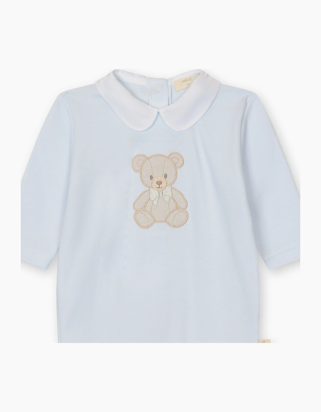 Boys Blue Cotton Teddy Bear Babygrow