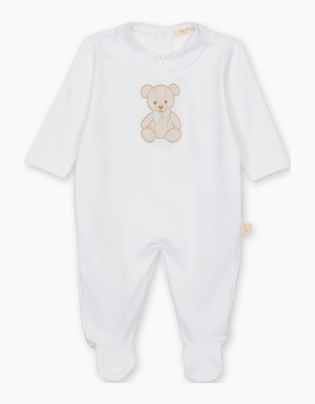 White Cotton Teddy Bear Babygrow, 4 of 3