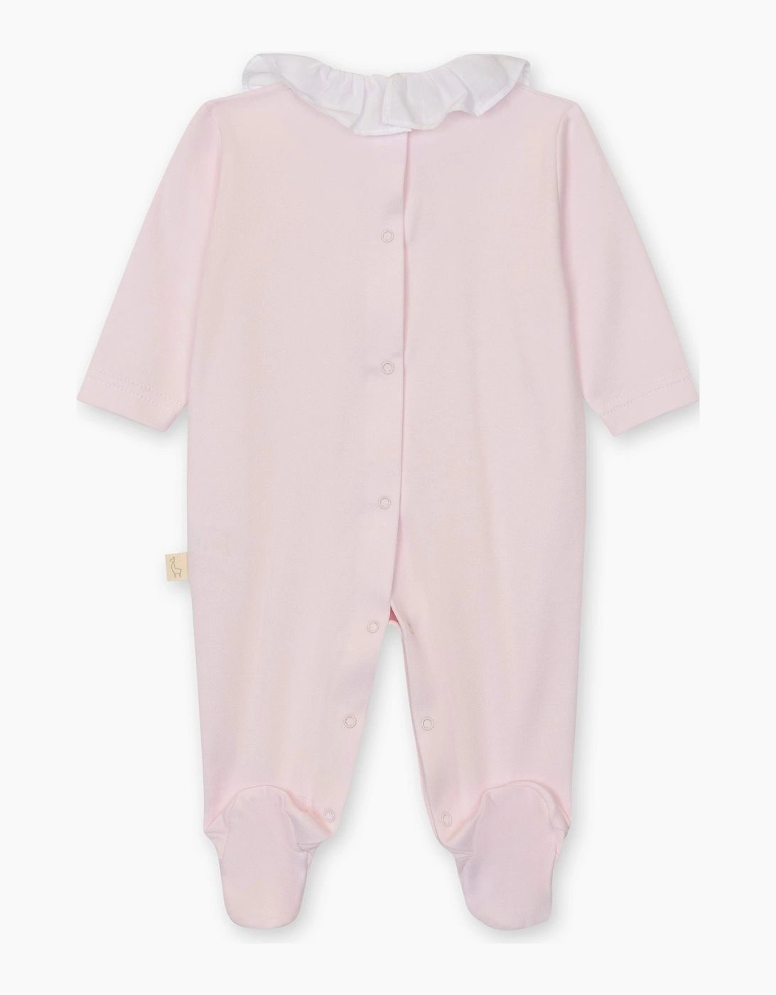 Girls Pink Cotton Teddy Bear Babygrow