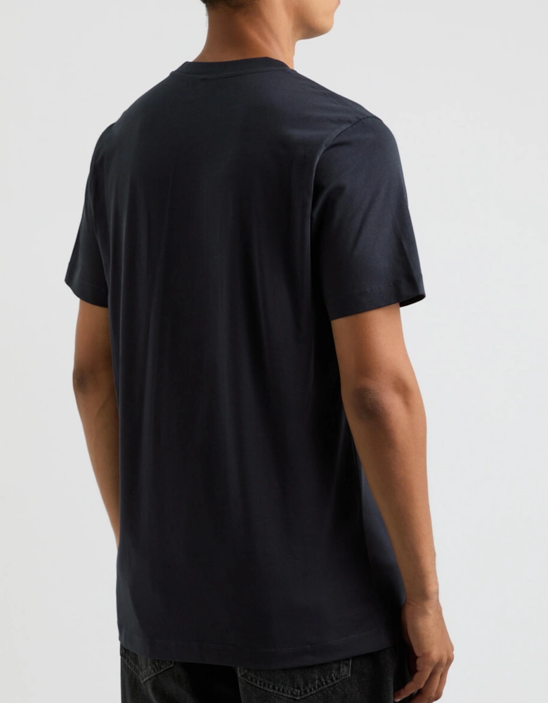 MARNI EMBROIDERED LOGO TEE NAVY