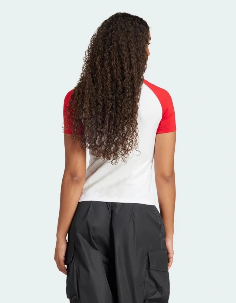 Adidas Originals 3S Women's Slim T-Shirt White/Red