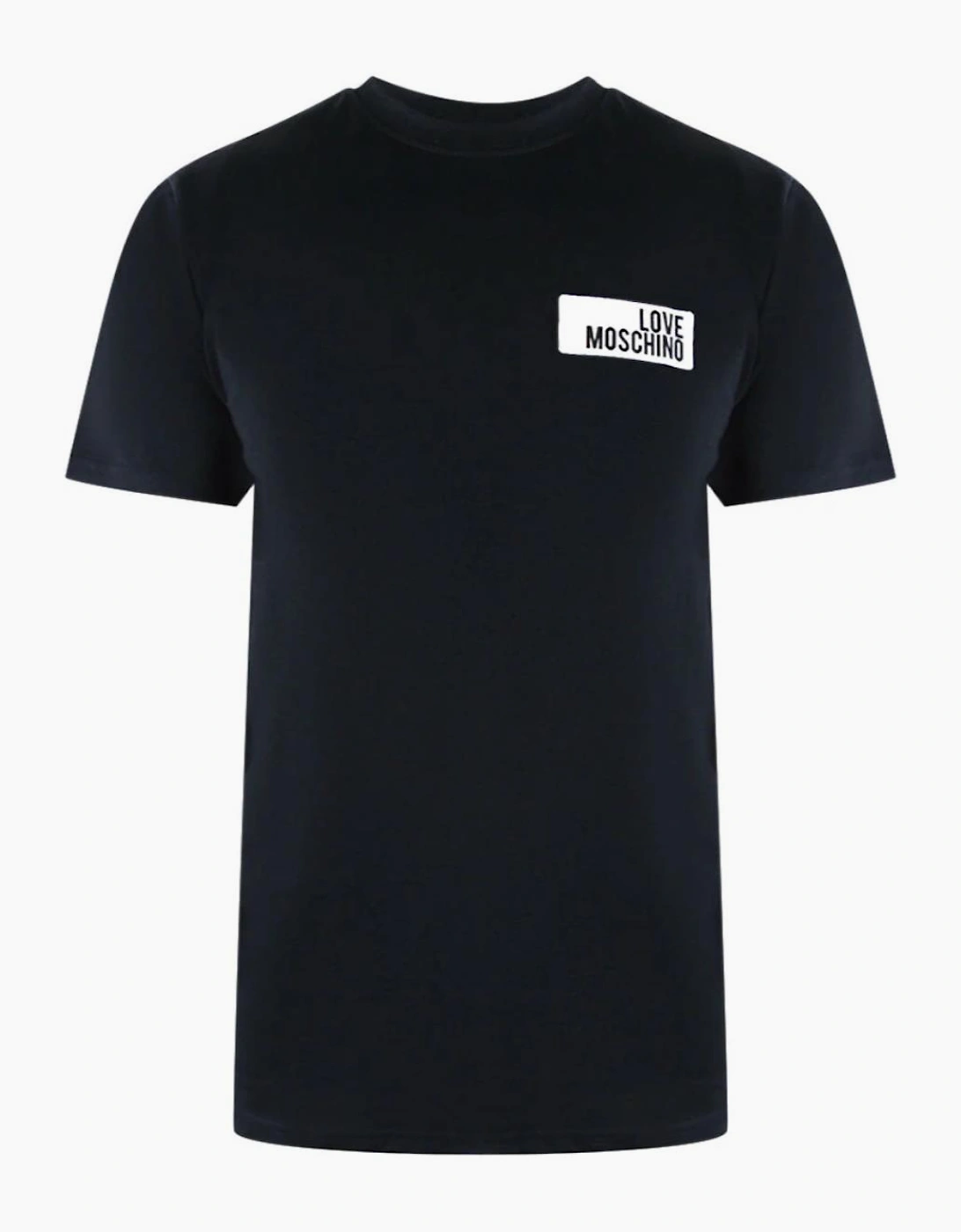 Love Moschino Men's Black Block Logo T-Shirt In  42 Xl