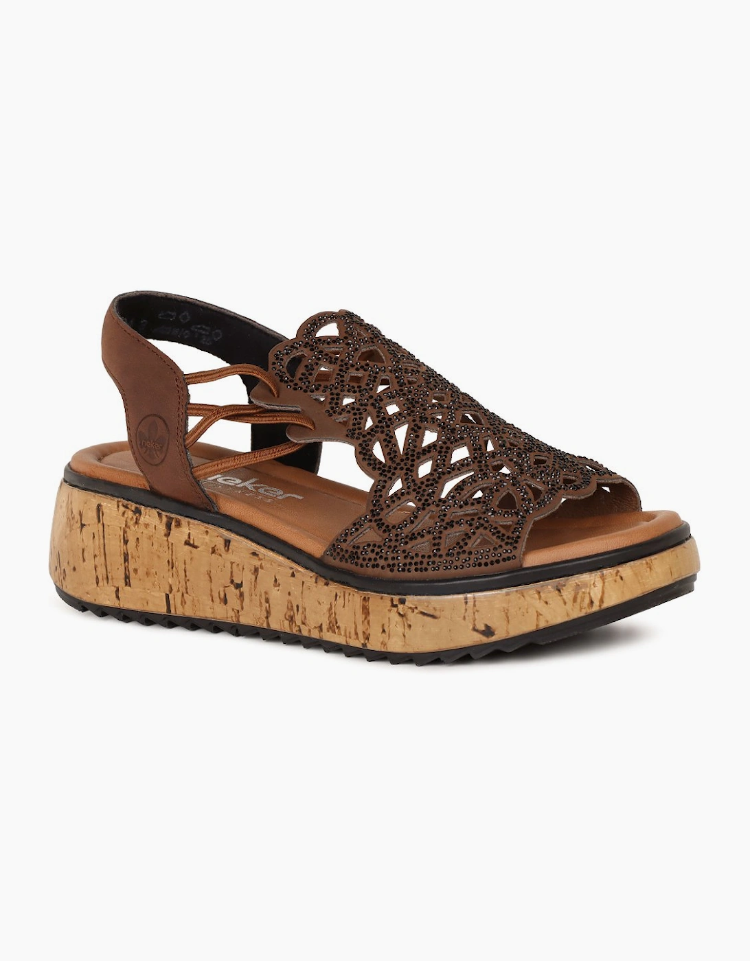 Rieker Women's Brown Venezuela Wedge Heel Sandals  3.5 Size 3.5