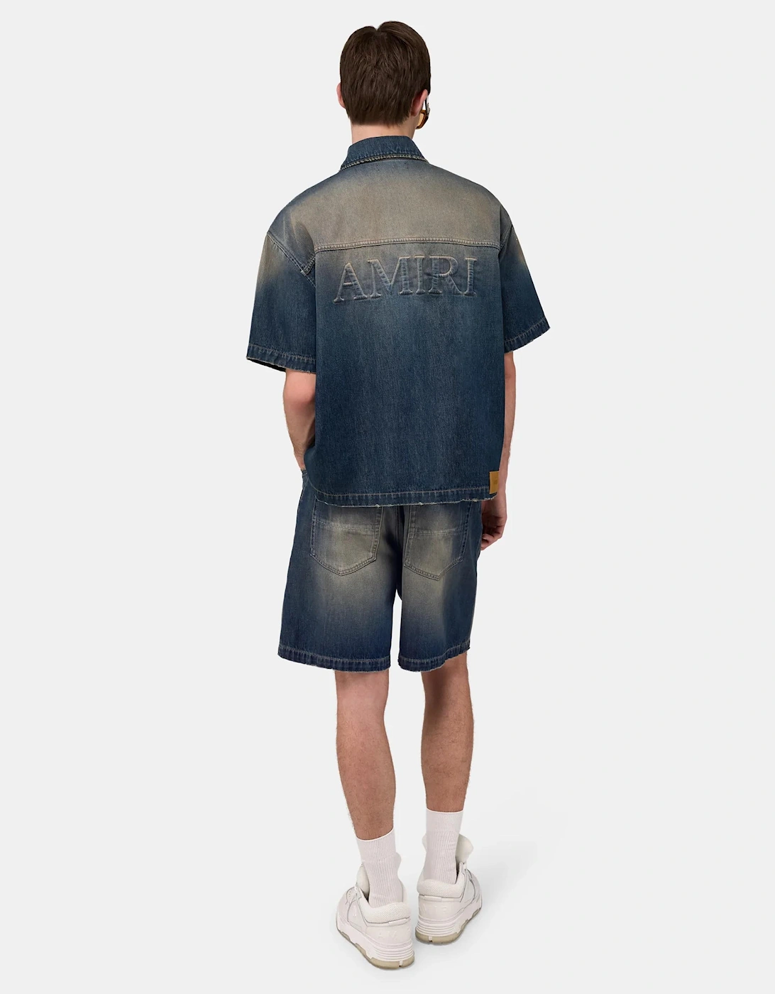 Drawstring Denim Shorts Navy
