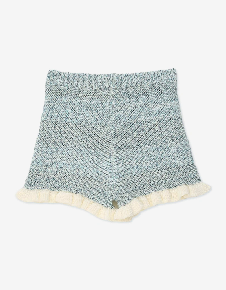 Zimmermann Girls Patience Knit Shorts in Blue