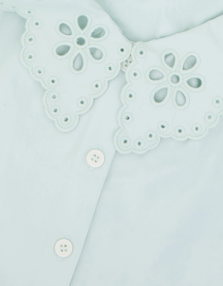 Zimmermann Girls Awaken Broderie Anglaise Shirt in Blue