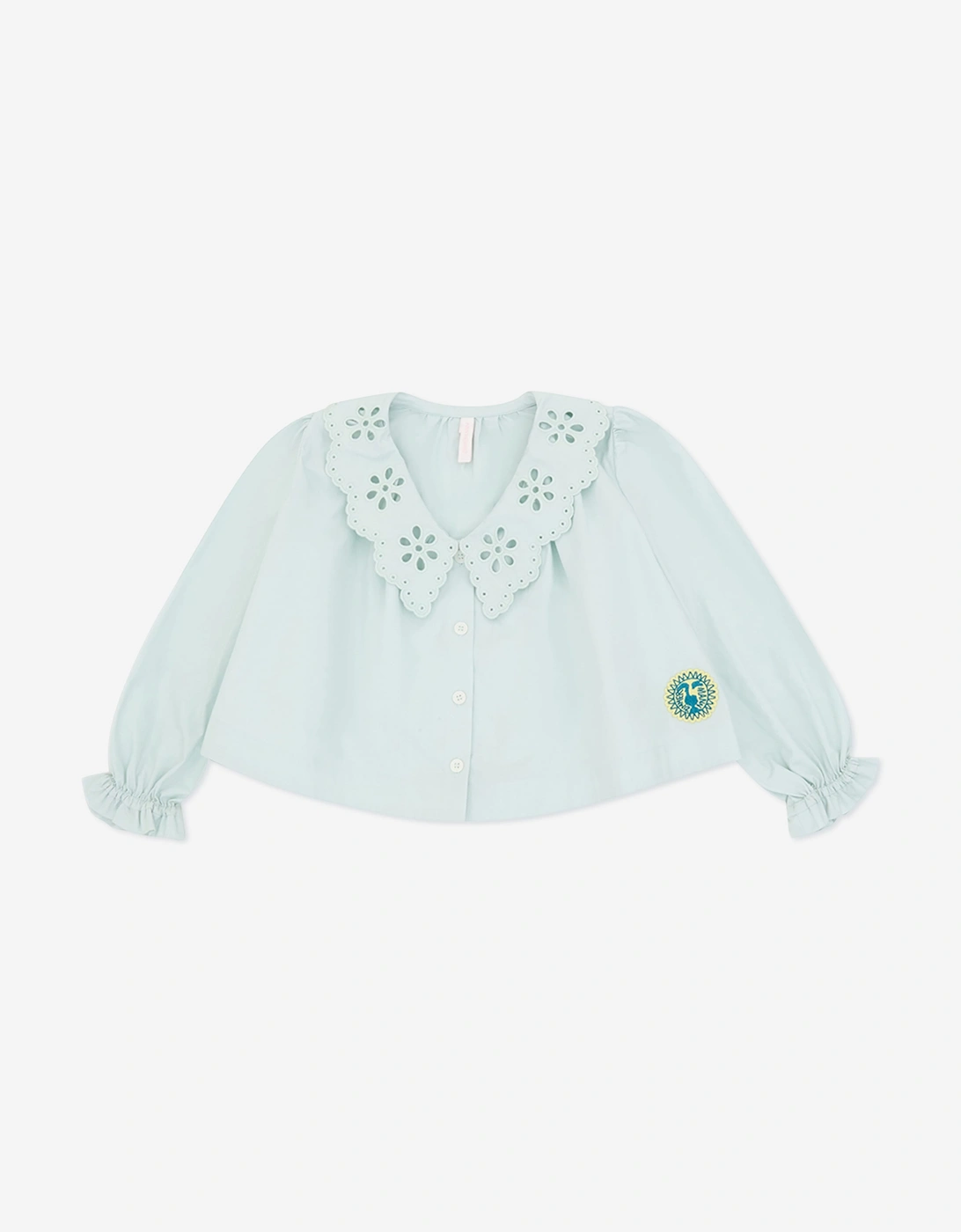 Zimmermann Girls Awaken Broderie Anglaise Shirt in Blue, 5 of 4