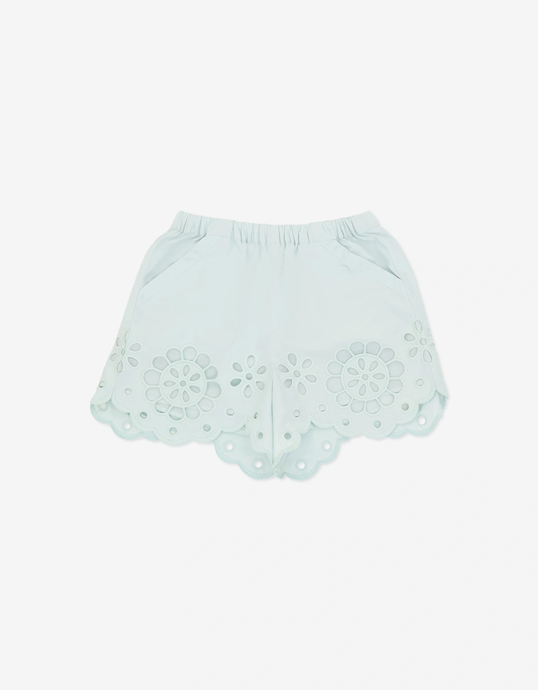 Zimmermann Girls Awaken Broderie Anglaise Shorts in Blue, 5 of 4