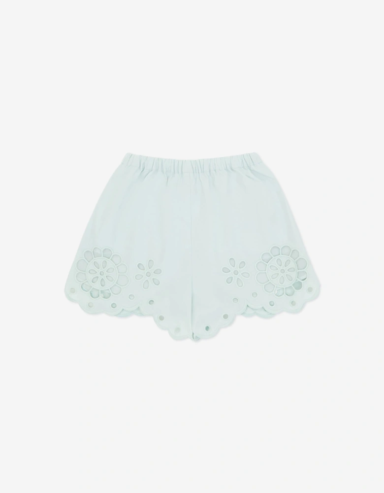 Zimmermann Girls Awaken Broderie Anglaise Shorts in Blue