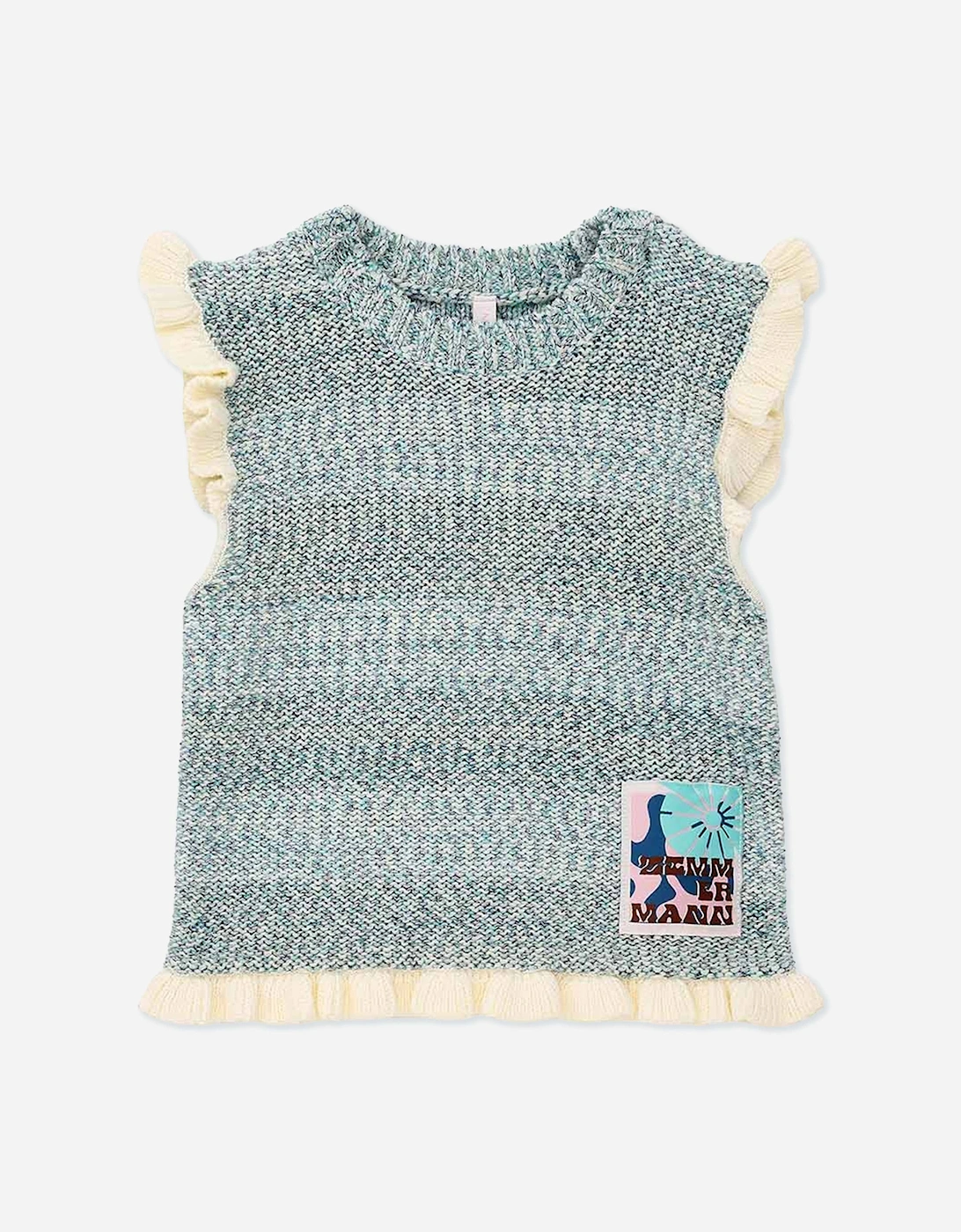 Zimmermann Girls Patience Knit Top in Blue, 5 of 4