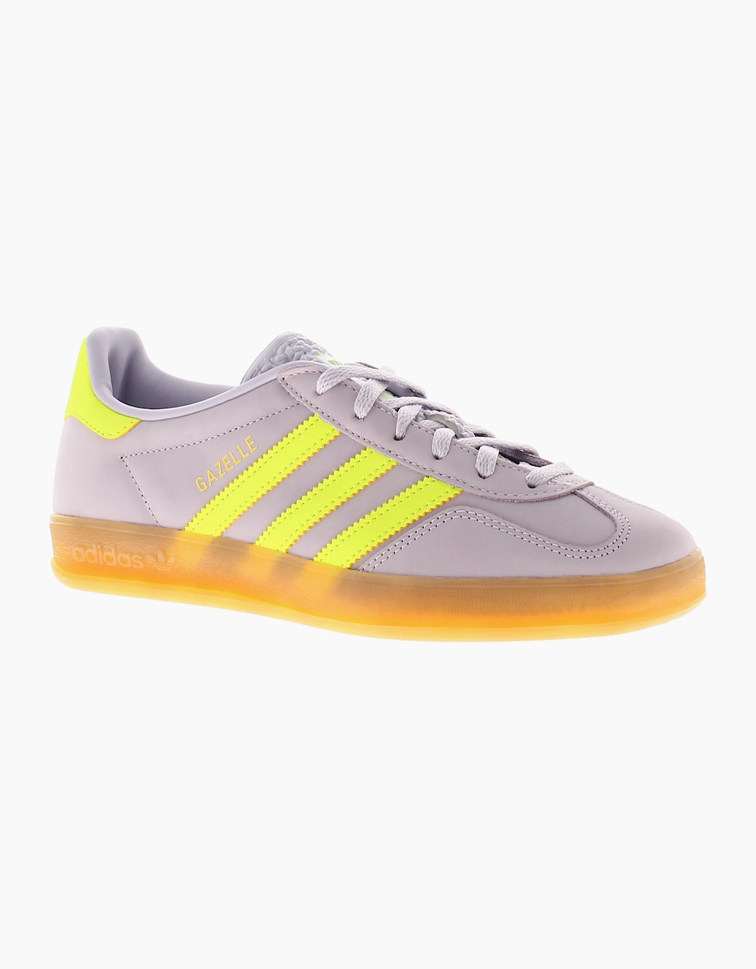 Adidas Originals Gazelle Women's Purple Adidas Originals Trainers Gazelle Indoor W Leather Lace Up Lilac Yellow U  5 Uk Size 5