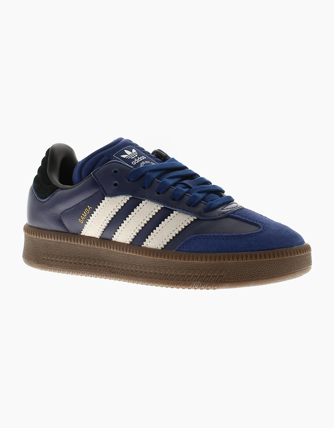 Adidas Originals Womens Trainers Samba Xlg Leather Lace Up deep blue white UK Si
