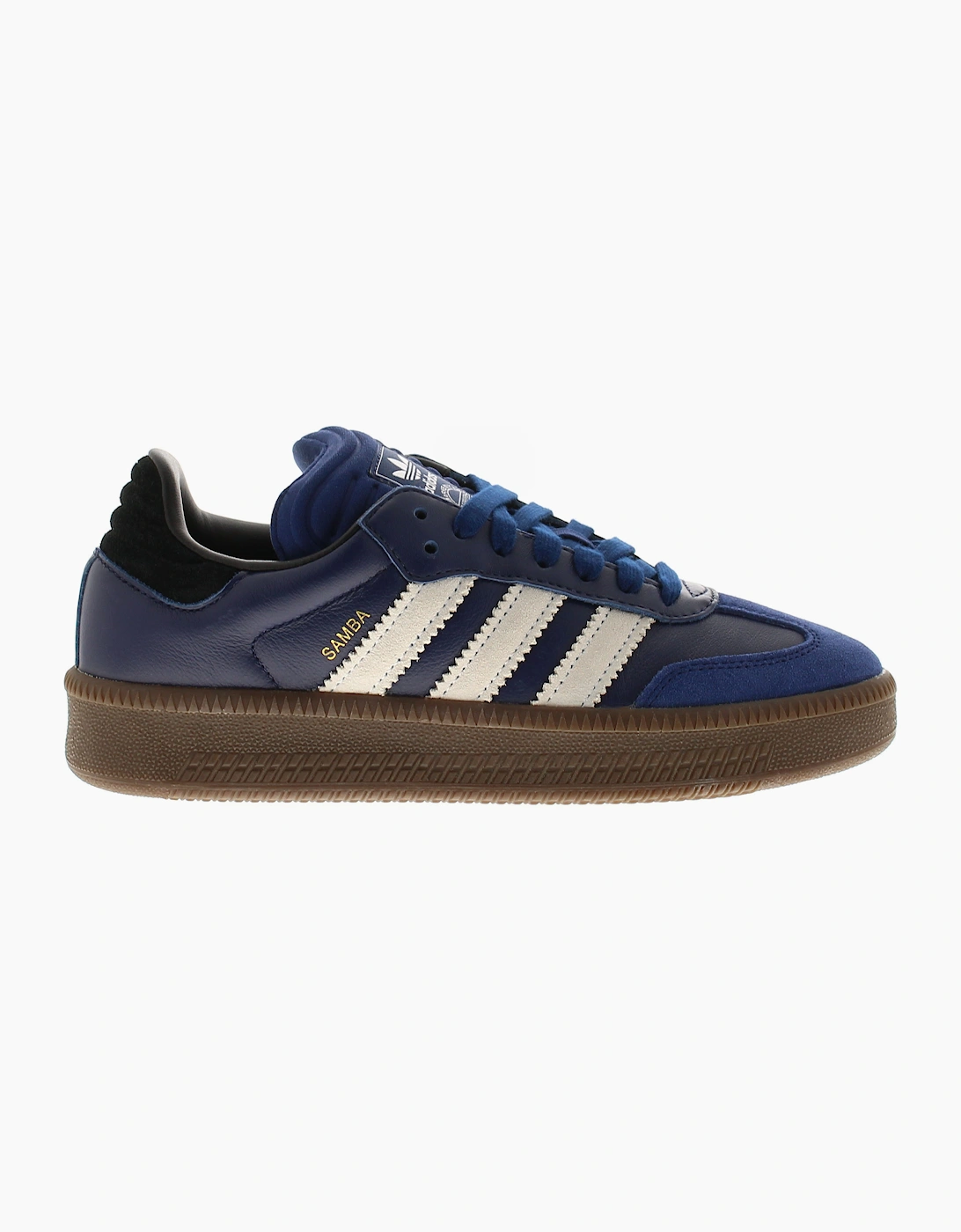 Adidas Originals Womens Trainers Samba Xlg Leather Lace Up deep blue white UK Si