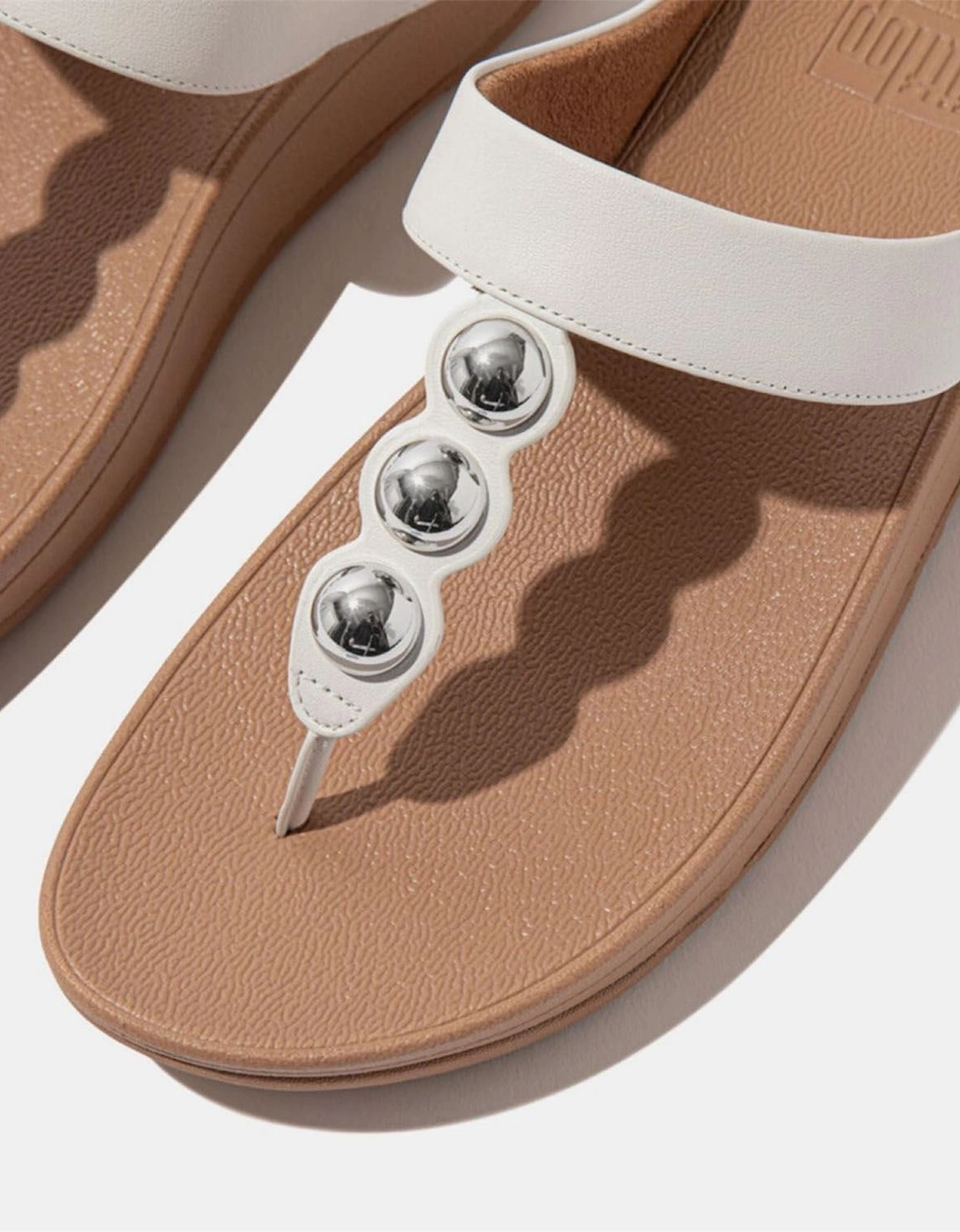 Mirror Dome Leather Toe Post Sandals