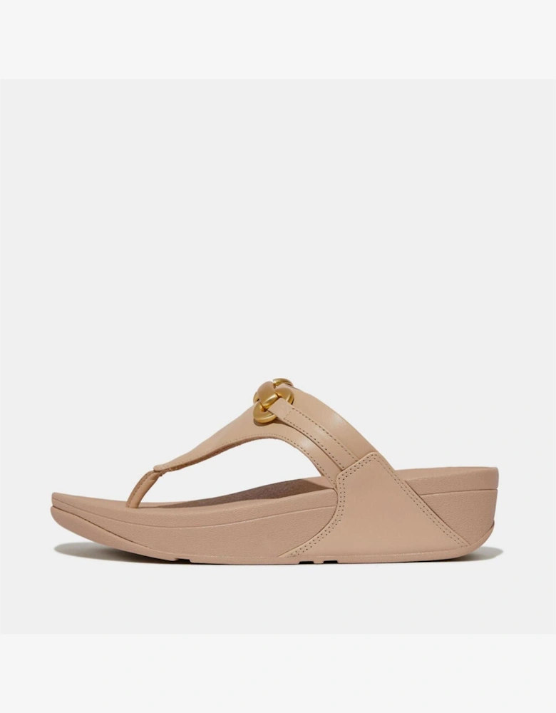 Chunky Snaffle Leather Toe Post Sandals