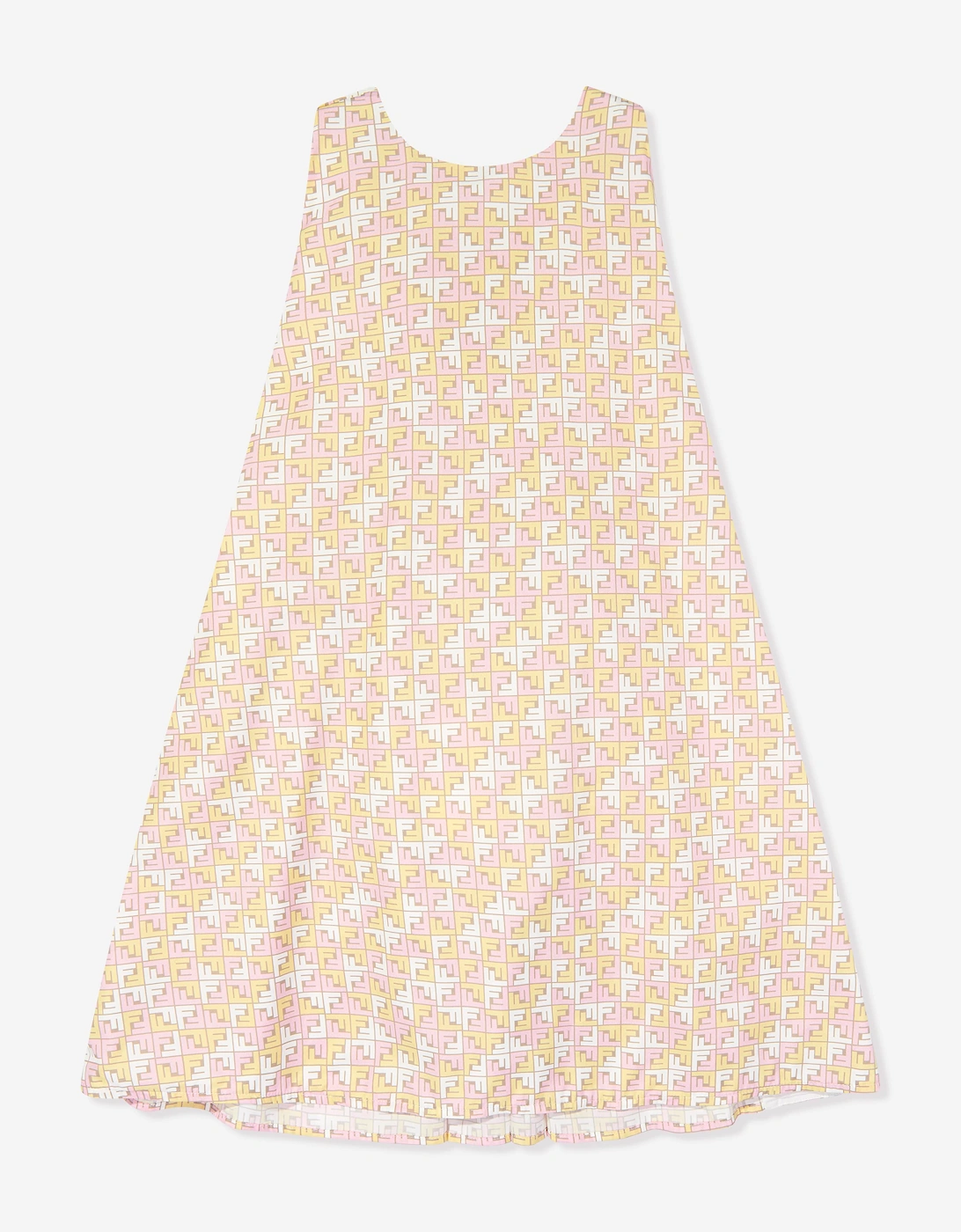 Fendi Girls Micro Logo Sleeveless Dress in Multicolour