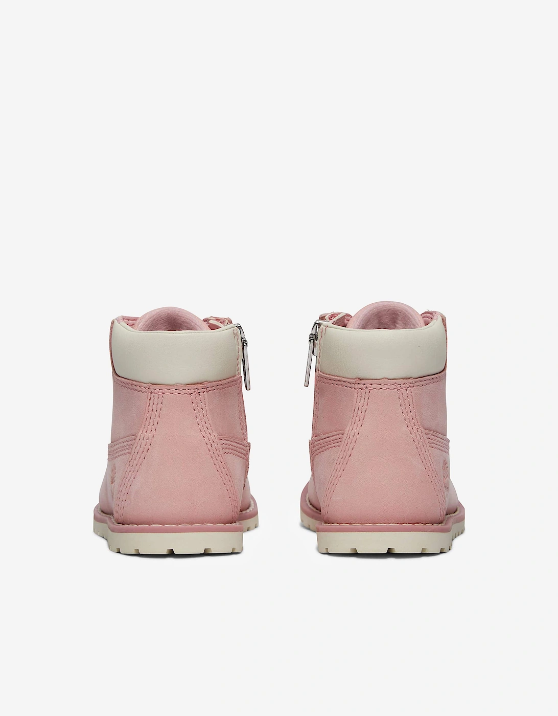 Timberland Girls Pokey Pine Mid Lace Up Boots with Zip in Pink