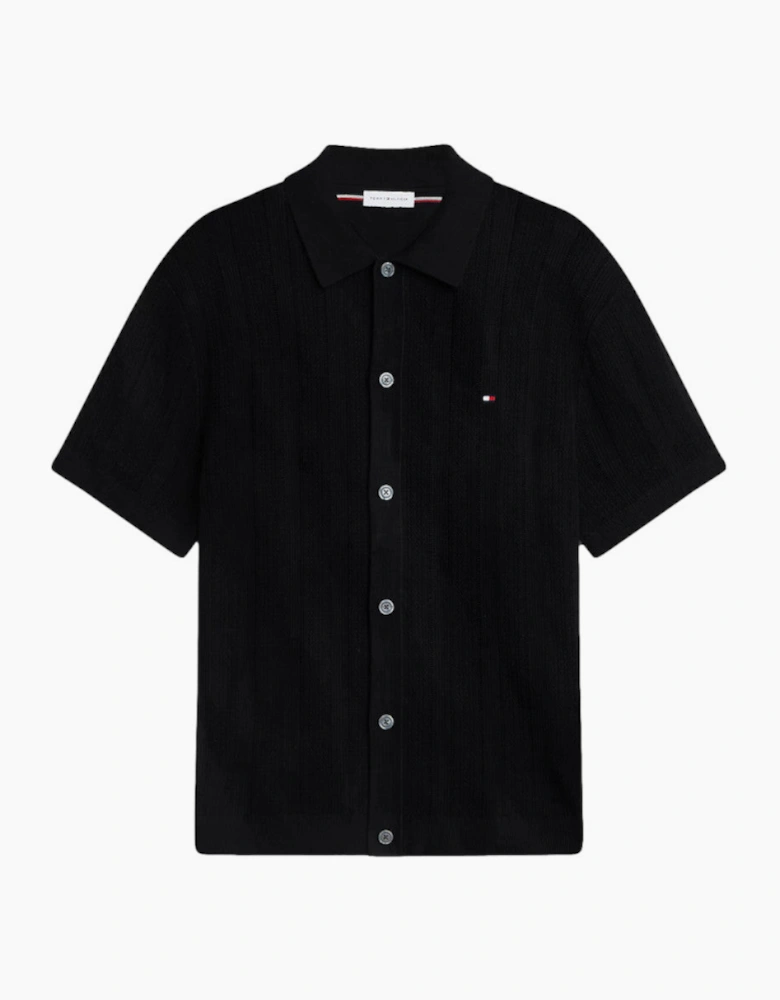 Tommy Hilfiger SS Pointelle Shirt BD2 Black Heather