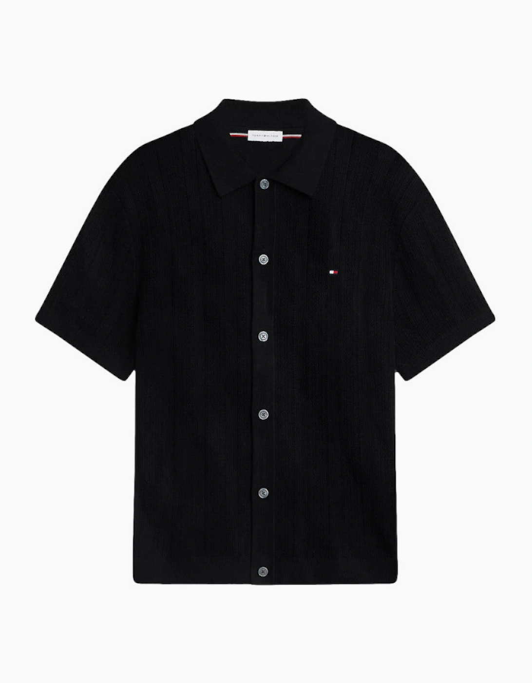 Tommy Hilfiger SS Pointelle Shirt BD2 Black Heather, 5 of 4