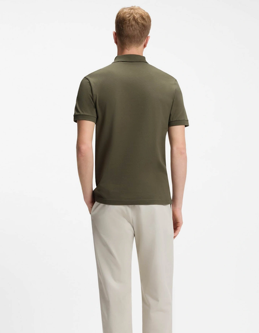BOSS Orange Passenger Mens Stretch-Cotton Slim-Fit Polo Shirt with Logo Patch - Bright Green 325