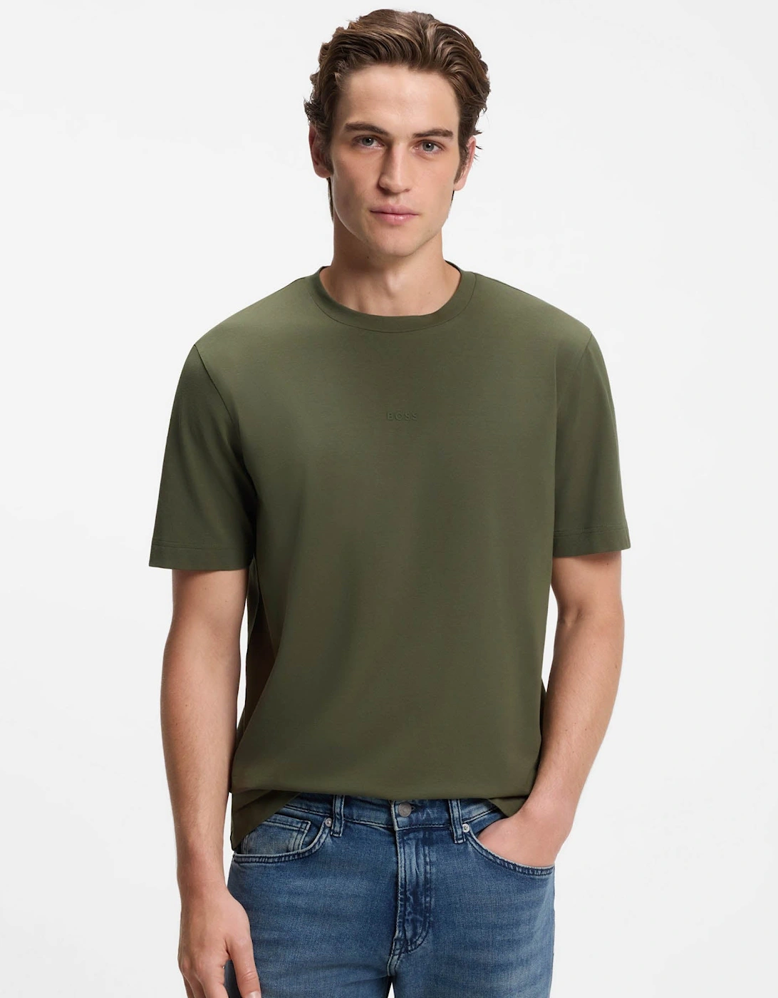 BOSS Orange TChup Mens Crew Neck Small Logo T-Shirt - Bright Green 325, 5 of 4