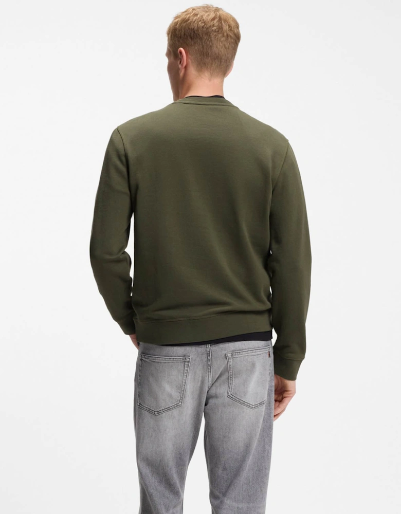 BOSS Orange Westart Mens Crew Neck Sweatshirt With Logo Patch - Bright Green 325