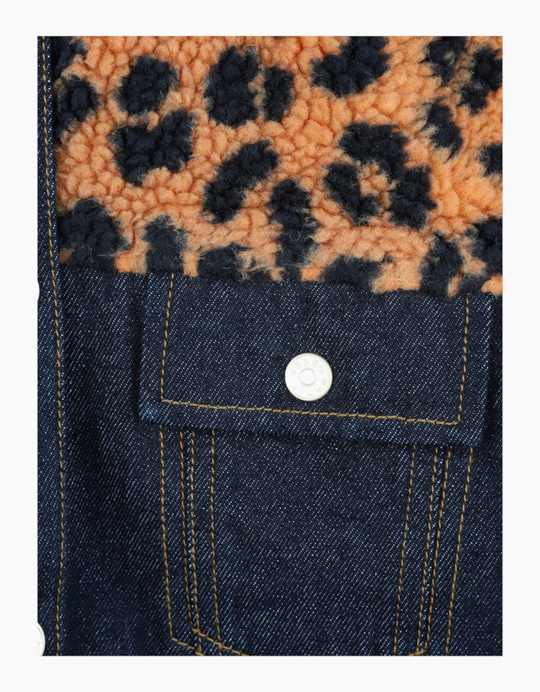 KENZO Kids Leopard Denim Jacket in Black